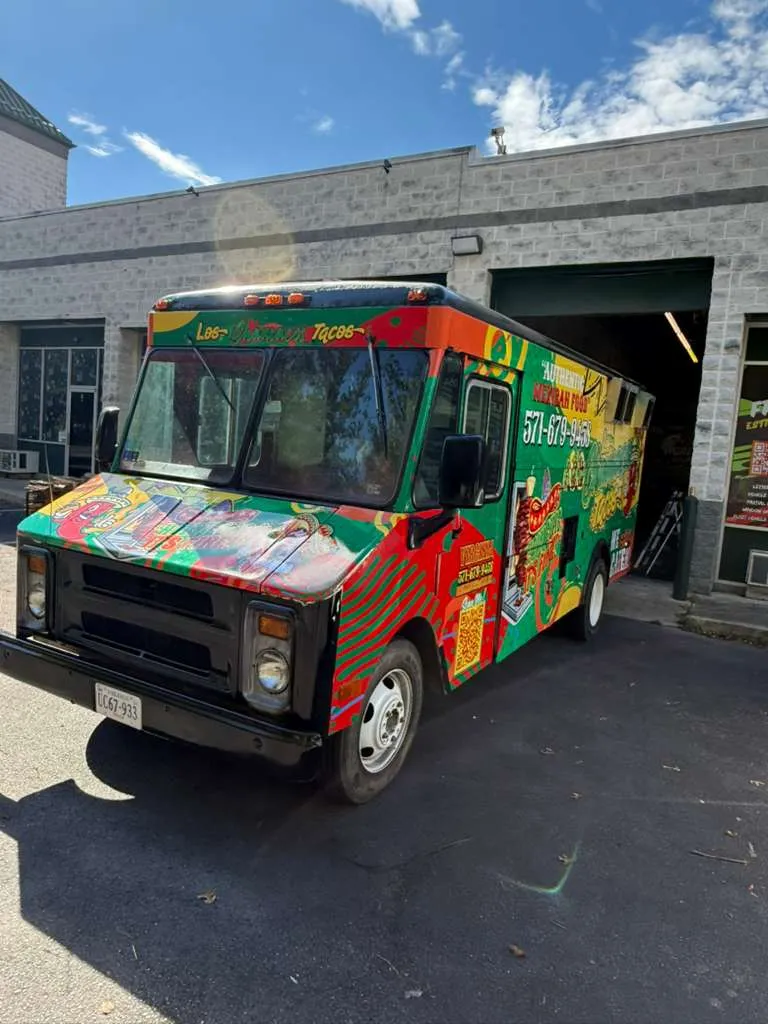 Colorful red and green full vehicle wrap on a Mexican food truck