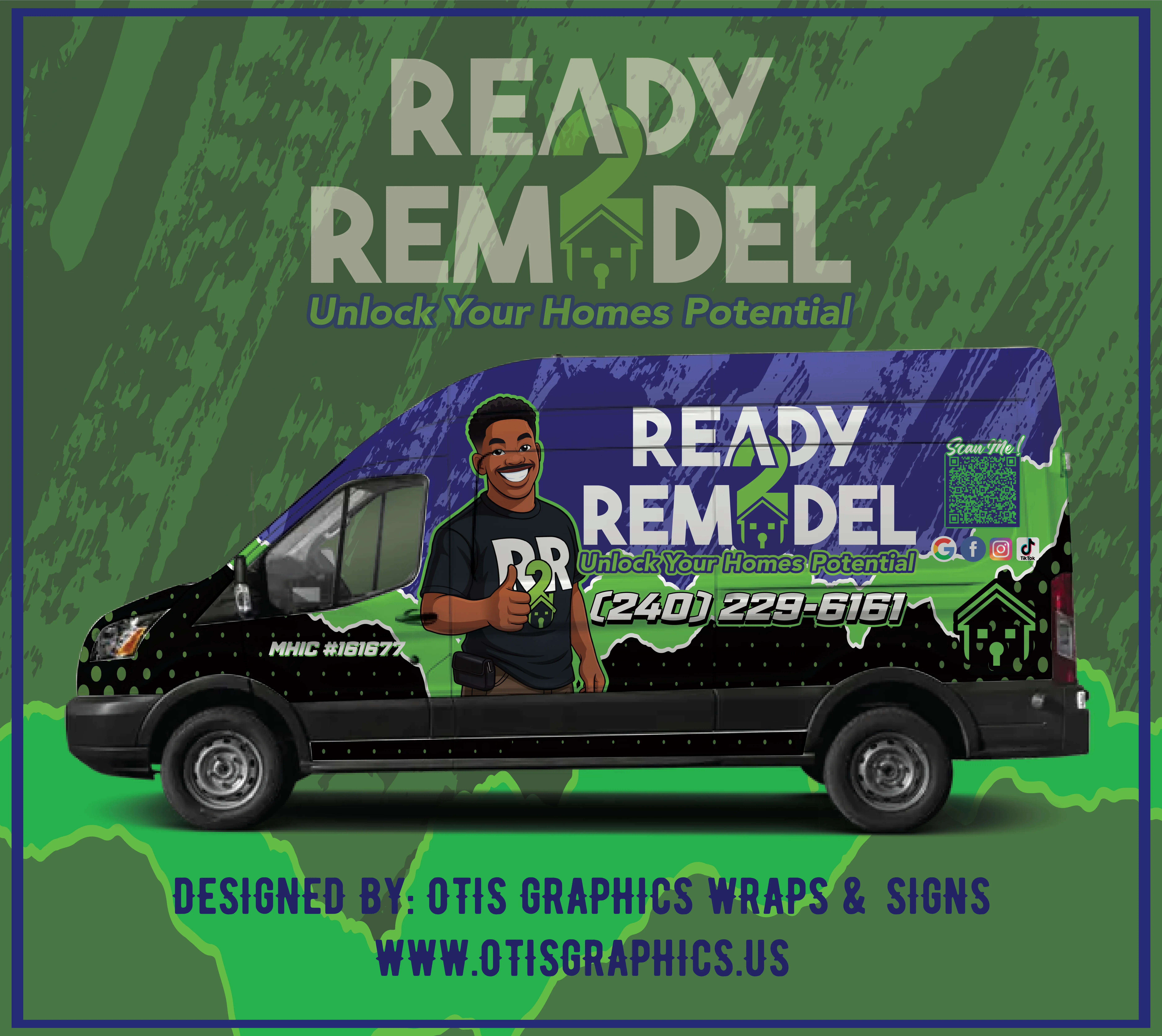 commercial van wrap designed by Otis Graphics in Maryland